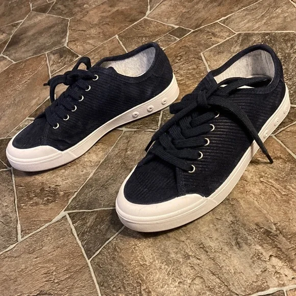 New Rag & Bone | Standard Issue Lace Up Sneaker in Navy Cord Sz 6.5 - Picture 9 of 14